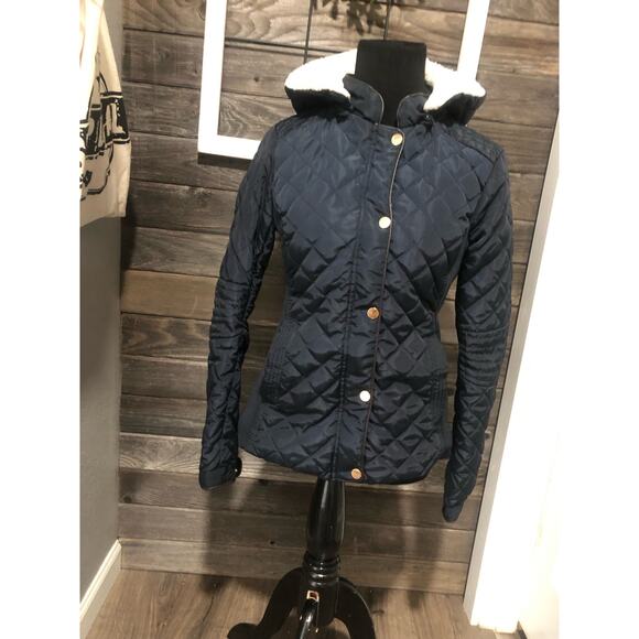 Cavalini An Ever Young Community 186 quilted jacket women's size S navy blue - Picture 1 of 10